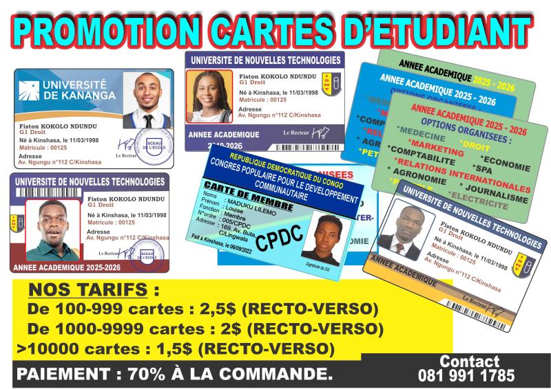 Promotion cartes dtudiant